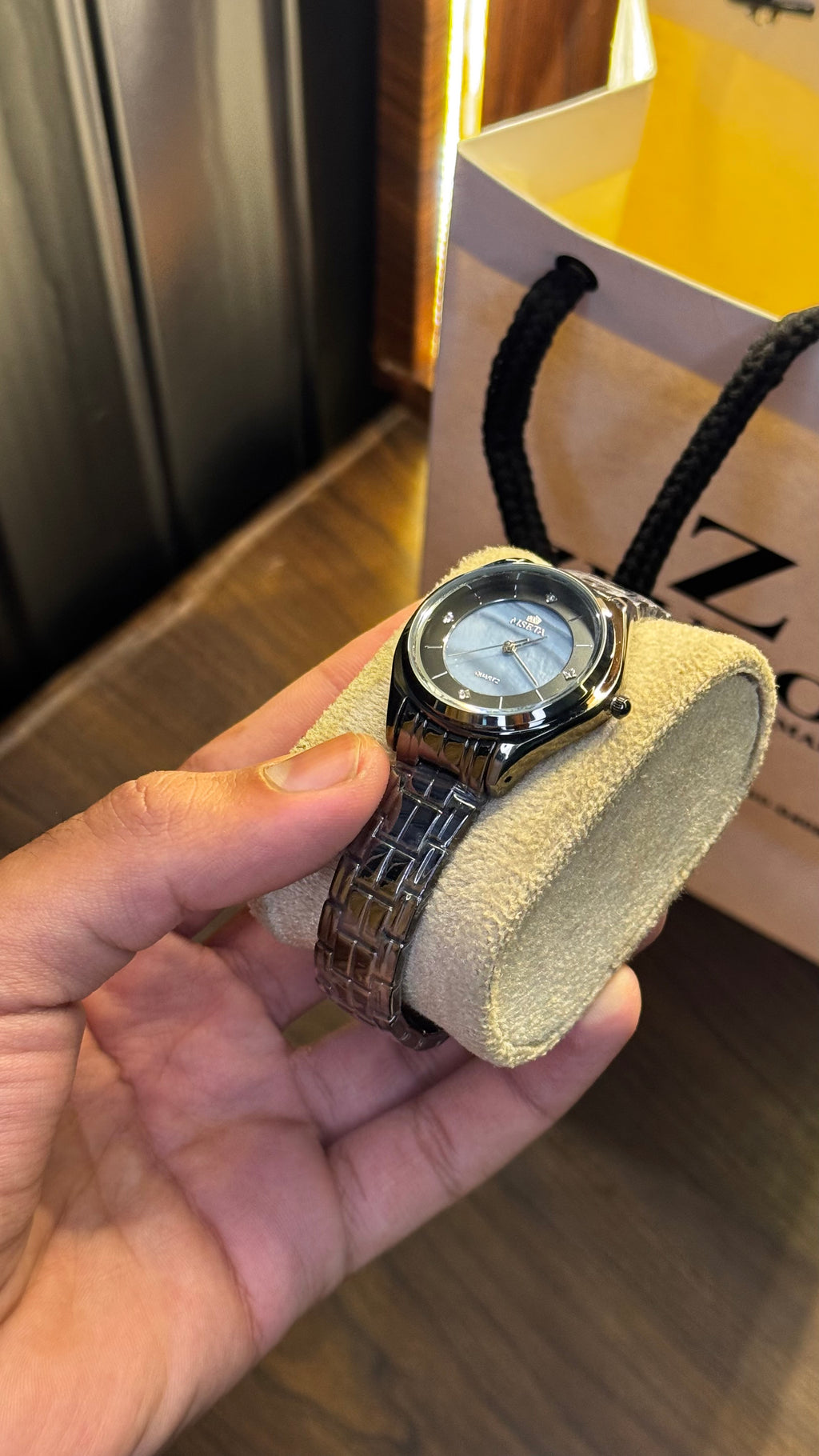 Black Blue Dial Watch