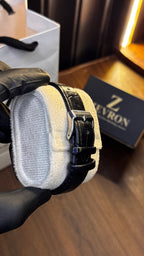 Cartier Santos Black Leather Watch