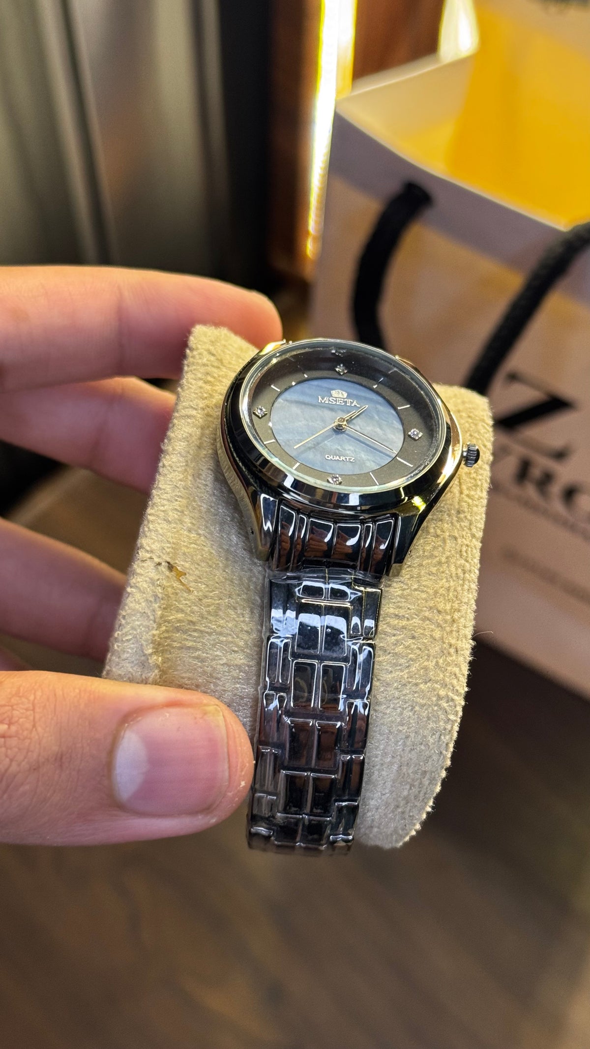 Black Blue Dial Watch