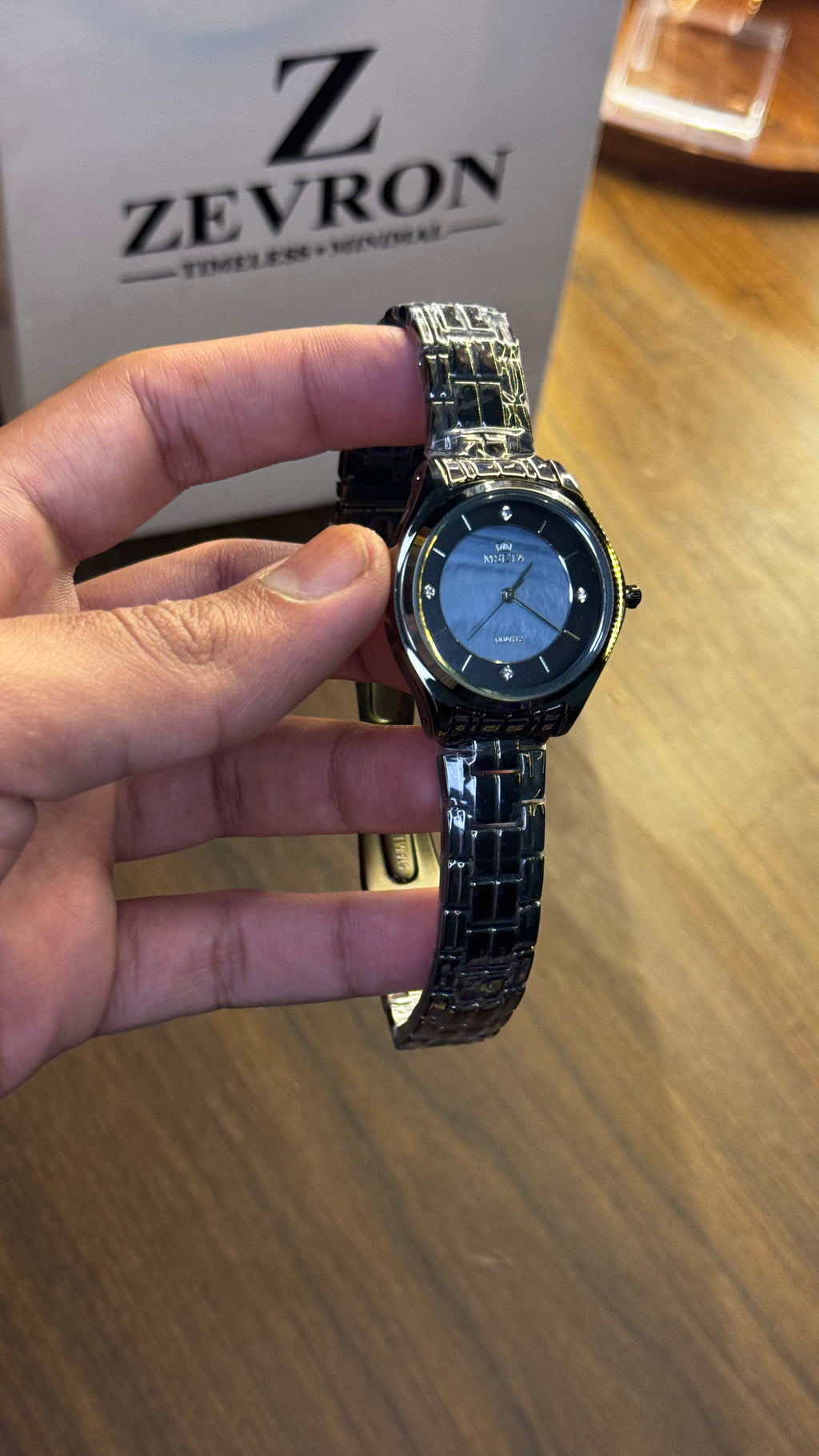 Black Blue Dial Watch