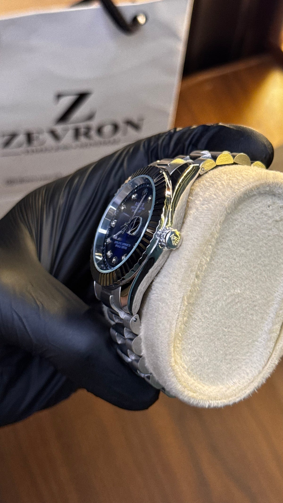 Rolex Oyster Jubilee Chain Watch — Dark Blue Dial
