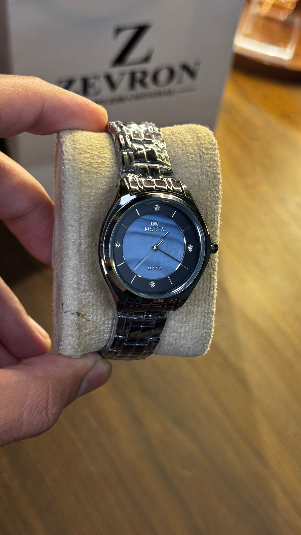 Black Blue Dial Watch